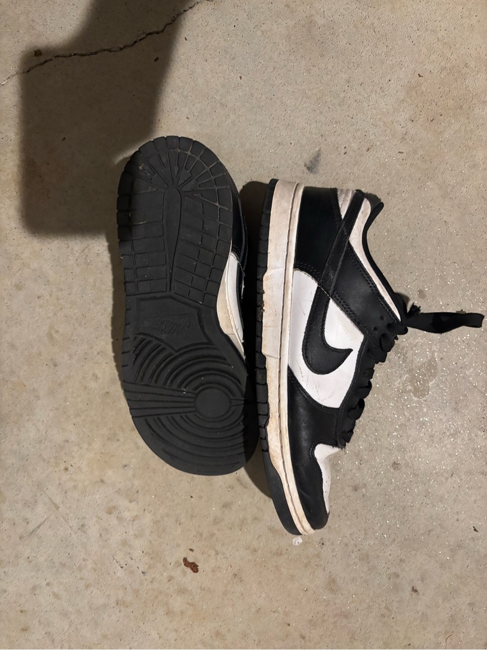 Nike Kids Black and White Low-Top Sneakers with Swoosh